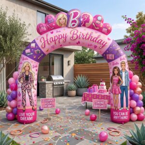 Blonde Barbie Dolls Theme Inflatable Arch Yard 9'x8' Foot Decoration Party Prop Sign Birthday