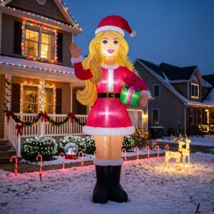 Blonde Barbie Girl Doll 10' Foot Tall Massive Caracter Inflatable LED Blow Up Decoration Party Prop Christmas