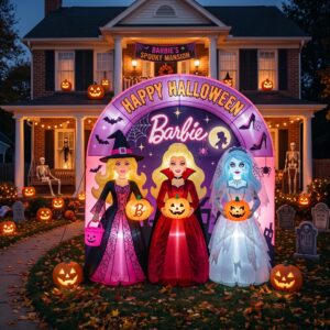 Blonde Barbie Dolls Characters Giant Yard Inflatable Scene 8' Foot Tall by 10' Foot Wide Decoration Party Prop Sign Halloween