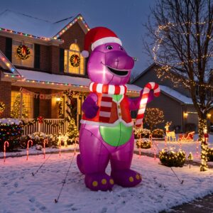Barney & Friends Barney 10' Foot Tall Massive Caracter Inflatable LED Blow Up Decoration Party Prop Christmas