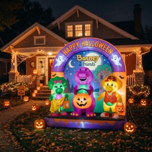 Barney & Friends Characters Giant Yard Inflatable Scene 8' Foot Tall by 10' Foot Wide Decoration Party Prop Sign Halloween