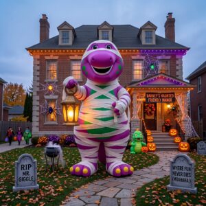 Barney Mummy Costume 10' Foot Tall Massive Caracter Inflatable LED Blow Up Decoration Party Prop Halloween