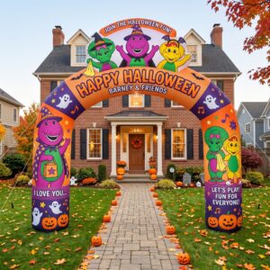 Barney & Friends Theme Inflatable Arch Yard 9'x8' Foot Decoration Party Prop Sign Halloween