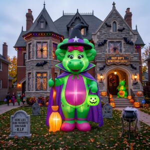 Barney Baby Bop Witch Costume 10' Foot Tall Massive Caracter Inflatable LED Blow Up Decoration Party Prop Halloween