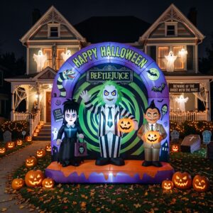 Beetlejuice Characters Giant Yard Inflatable Scene 8' Foot Tall by 10' Foot Wide Decoration Party Prop Sign Halloween