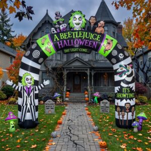 Beetlejuice Theme Inflatable Arch Yard 9'x8' Foot Decoration Party Prop Sign Halloween