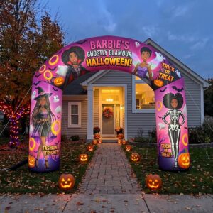 Black Barbie Dolls Theme Inflatable Arch Yard 9'x8' Foot Decoration Party Prop Sign Halloween