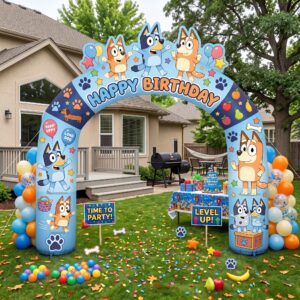 Bluey Theme Inflatable Arch Yard 9'x8' Foot Decoration Party Prop Sign Birthday