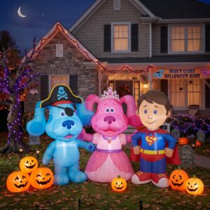Blue's Clues Characters Inflatable Trio Yard 10' Foot Wide Decoration Party Prop Sign with Halloween Pumpkins