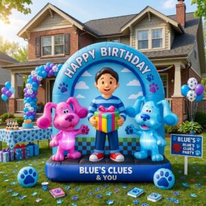 Blue's Clues Characters Giant Yard Inflatable Scene 8' Foot Tall by 10' Foot Wide Decoration Party Prop Sign Birthday