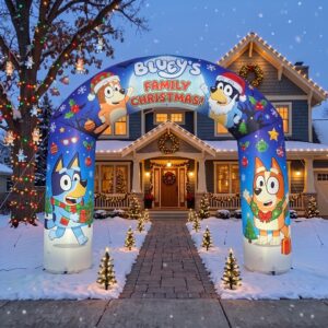 Bluey Theme Inflatable Arch Yard 9'x8' Foot Decoration Party Prop Sign Christmas