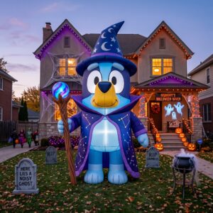 Bluey Wizard Costume 10' Foot Tall Massive Caracter Inflatable LED Blow Up Decoration Party Prop Halloween