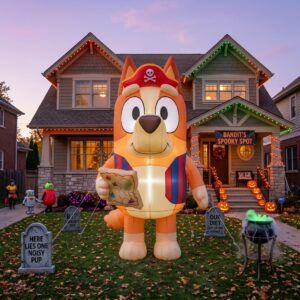 Bluey Bingo Heeler Pirate Costume 10' Foot Tall Massive Caracter Inflatable LED Blow Up Decoration Party Prop Halloween