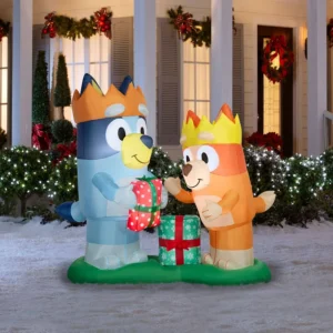 Bluey and Bingo with presents Scene Inflatable Yard 6' Foot Decoration Party Prop Sign Christmas