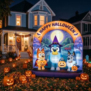 Bluey Characters Giant Yard Inflatable Scene 8' Foot Tall by 10' Foot Wide Decoration Party Prop Sign Halloween