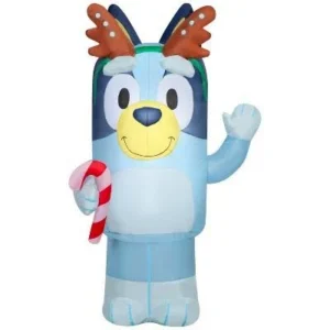 Bluey Heeler with Antlers Waving Inflatable Yard 3.5' Foot Decoration Party Prop Sign Christmas
