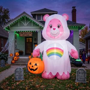 Care Bears Cheer Ghost Costume 10' Foot Tall Massive Caracter Inflatable LED Blow Up Decoration Party Prop Halloween