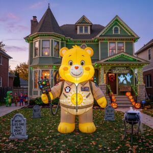 Care Bears Funshine Ghostbusters Costume 10' Foot Tall Massive Caracter Inflatable LED Blow Up Decoration Party Prop Halloween