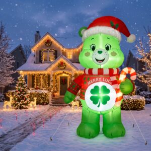 Care Bears Good Luck Bear 10' Foot Tall Massive Caracter Inflatable LED Blow Up Decoration Party Prop Christmas