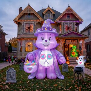 Care Bears Share Witch Costume 10' Foot Tall Massive Caracter Inflatable LED Blow Up Decoration Party Prop Halloween