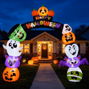 Pumpkin Ghost Cat Bat Arch Inflatable Yard 8' Foot Decoration Party Prop Sign Halloween