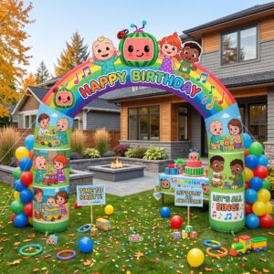 Cocomelon Theme Inflatable Arch Yard 9'x8' Foot Decoration Party Prop Sign Birthday