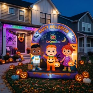 Cocomelon Characters Giant Yard Inflatable Scene 8' Foot Tall by 10' Foot Wide Decoration Party Prop Sign Halloween
