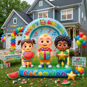 Cocomelon Characters Giant Yard Inflatable Scene 8' Foot Tall by 10' Foot Wide Decoration Party Prop Sign Birthday