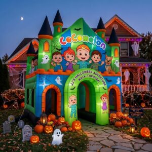 Cocomelon Theme Giant Yard Inflatable Walk-Through Haunted House Castle 10' Foot Tall Decoration Party Prop Halloween