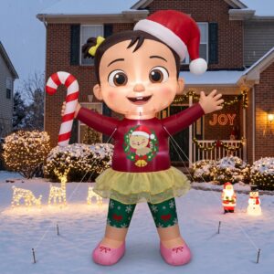 Cocomelon Cece 10' Foot Tall Massive Caracter Inflatable LED Blow Up Decoration Party Prop Christmas