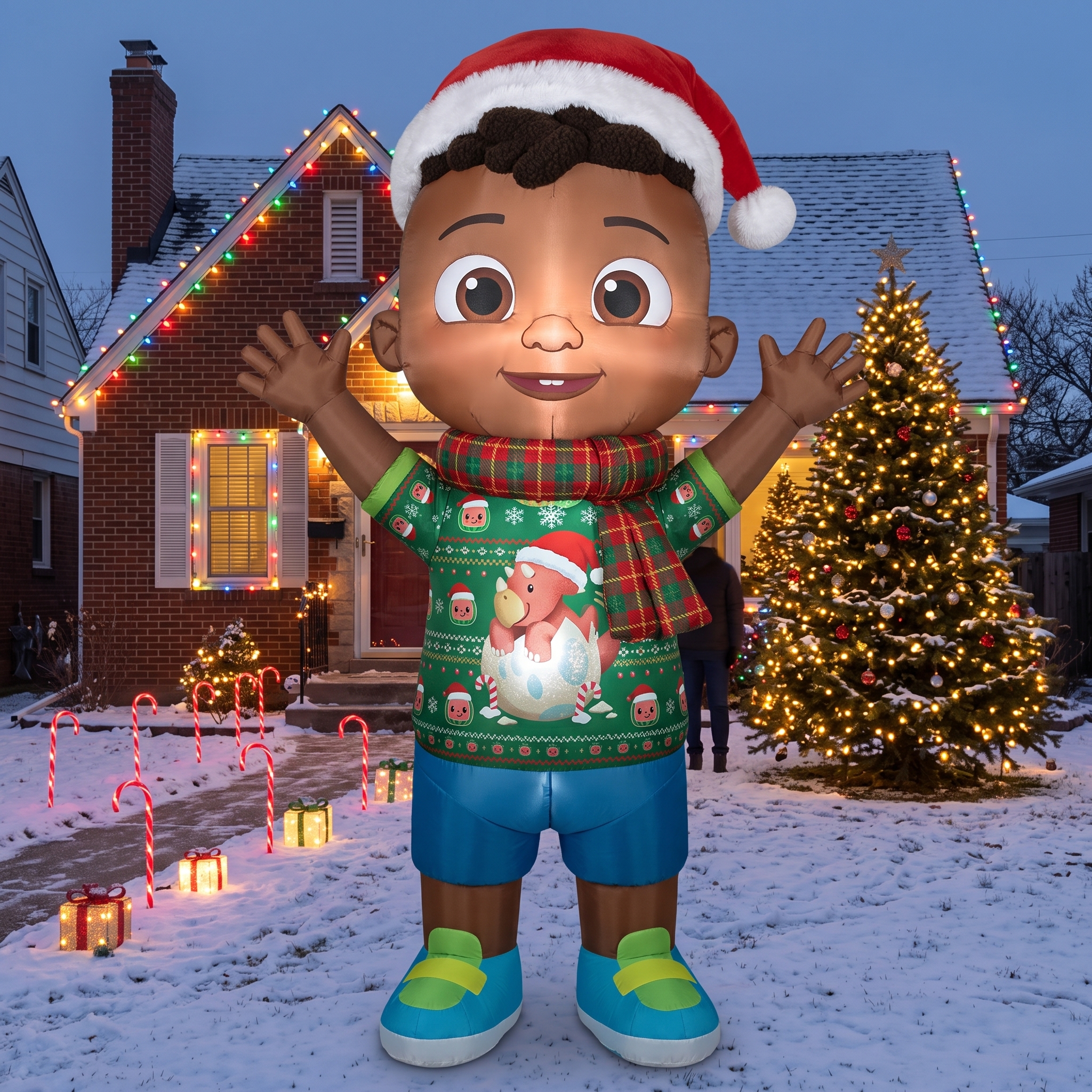 Cocomelon Cody 10' Foot Tall Massive Caracter Inflatable LED Blow Up Decoration Party Prop Christmas