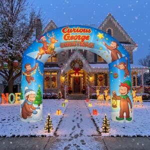 Curious George Theme Inflatable Arch Yard 9'x8' Foot Decoration Party Prop Sign Christmas