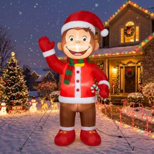 Curious George 10' Foot Tall Massive Caracter Inflatable LED Blow Up Decoration Party Prop Christmas