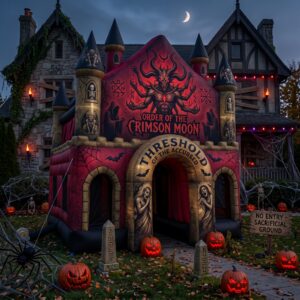 Demonic Cult Theme Giant Yard Inflatable Walk-Through Haunted House Castle 10' Foot Tall Decoration Party Prop Halloween