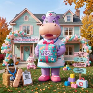 Doc McStuffins Hallie with Birthday Present 10' Foot Tall Massive Caracter Inflatable LED Blow Up Decoration Party Prop Birthday