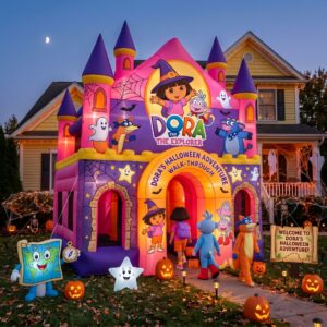 Dora the Explorer Theme Giant Yard Inflatable Walk-Through Haunted House Castle 10' Foot Tall Decoration Party Prop Halloween