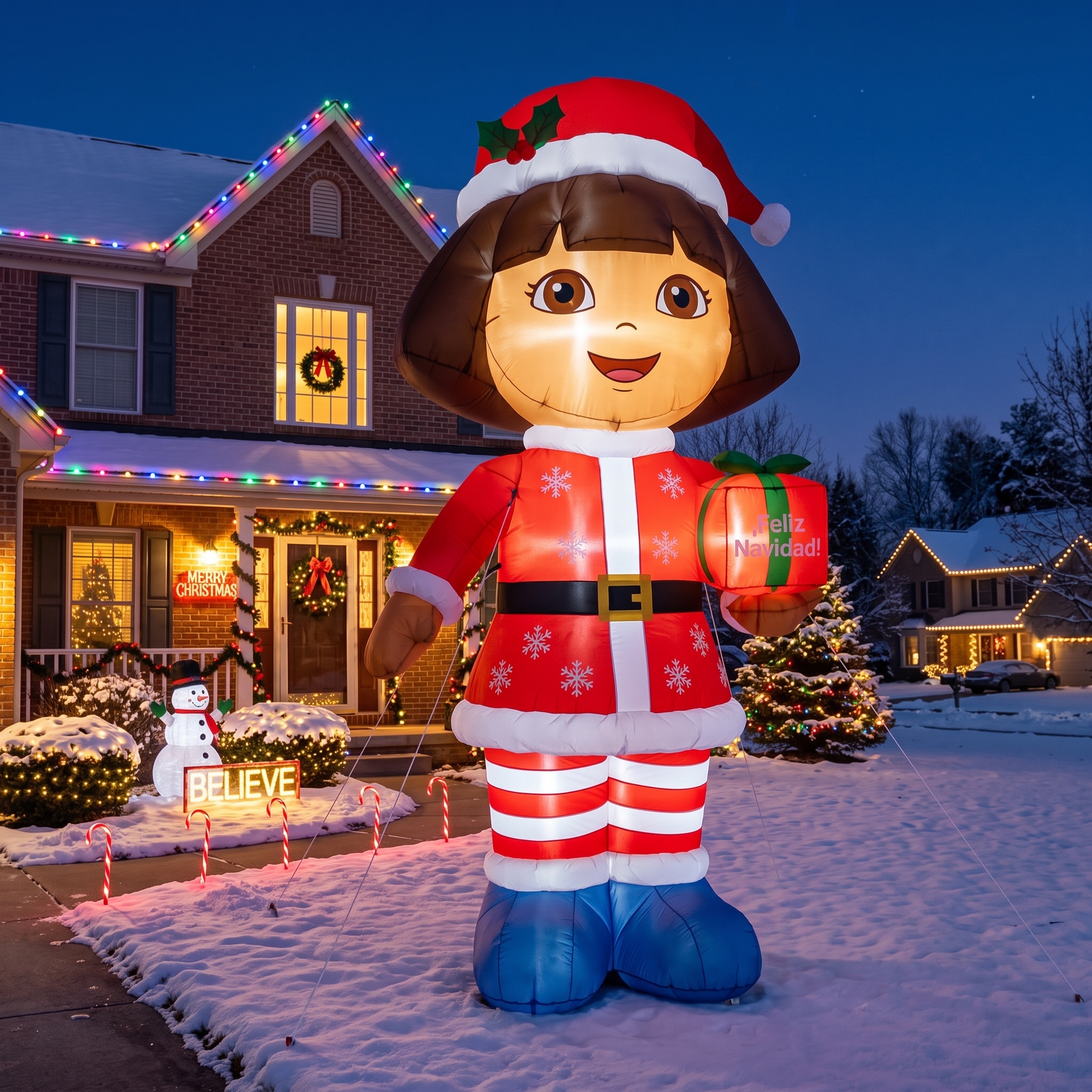 Dora the Explorer 10' Foot Tall Massive Caracter Inflatable LED Blow Up Decoration Party Prop Christmas