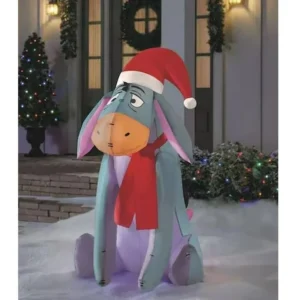 Winnie the Pooh Eeyore with Scarf & Christmas hat Inflatable Yard 3.5' Foot Decoration Party Prop Sign Christmas