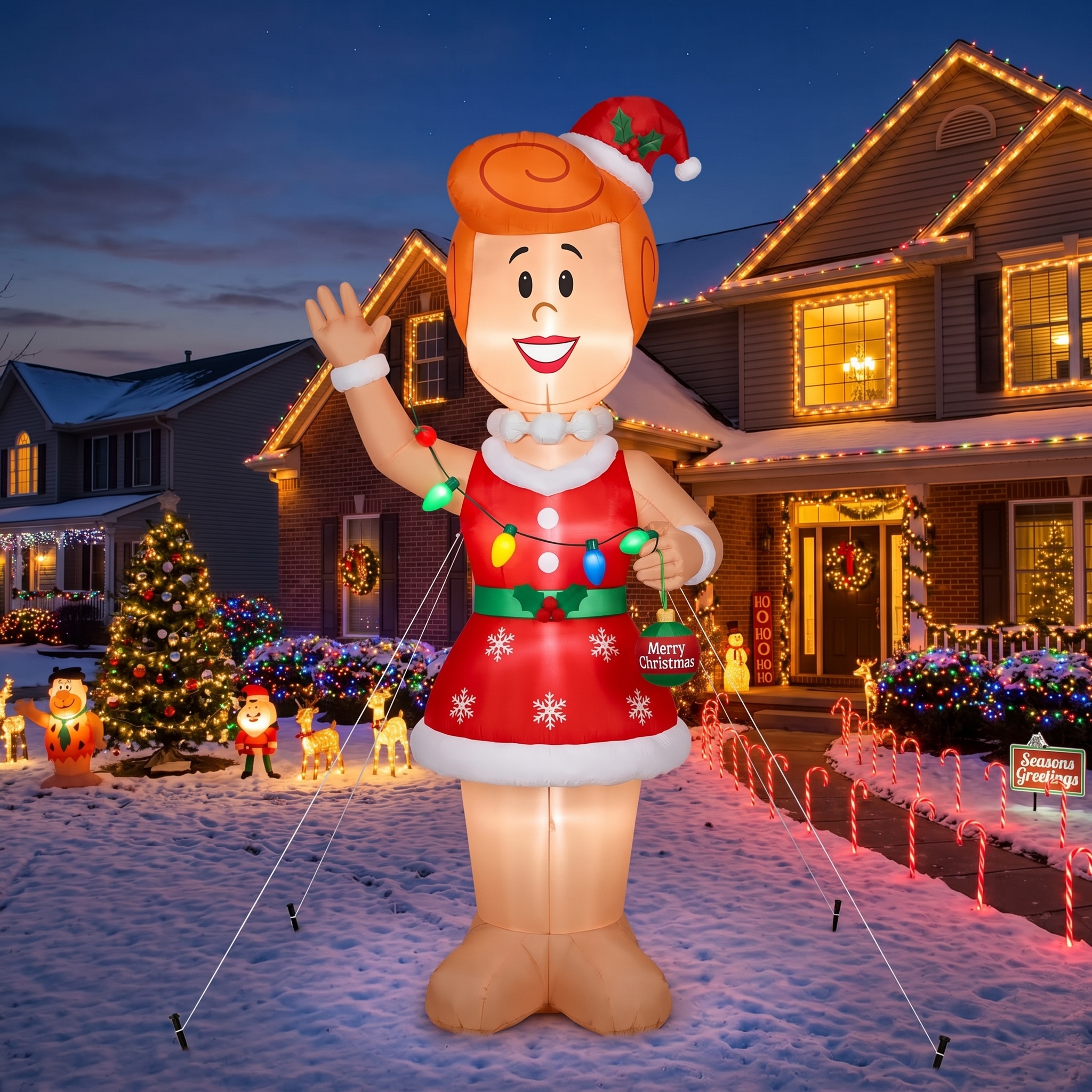 The Flintstones Wilma 10' Foot Tall Massive Caracter Inflatable LED Blow Up Decoration Party Prop Christmas