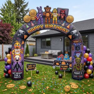 FNAF Five Nights at Freddy's Theme Inflatable Arch Yard 9'x8' Foot Decoration Party Prop Sign Birthday