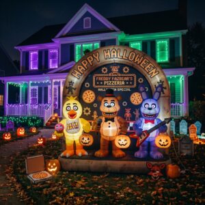 FNAF Five Nights at Freddy's Characters Giant Yard Inflatable Scene 8' Foot Tall by 10' Foot Wide Decoration Party Prop Sign Halloween
