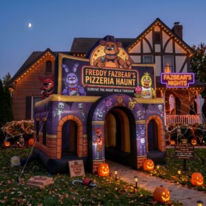 FNAF Five Nights at Freddy's Theme Giant Yard Inflatable Walk-Through Haunted House Castle 10' Foot Tall Decoration Party Prop Halloween