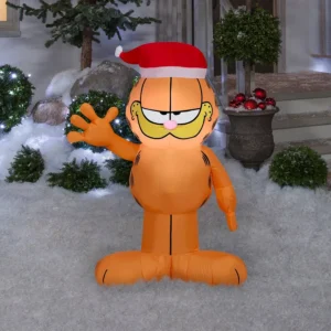 Garfield Cat with Santa Hat Inflatable Yard 3.5' Foot Decoration Party Prop Sign Christmas