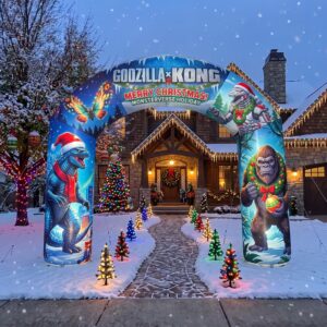 Godzilla x Kong Theme Inflatable Arch Yard 9'x8' Foot Decoration Party Prop Sign Christmas