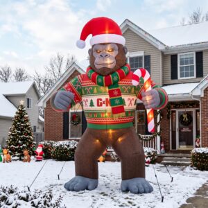 Godzilla x Kong Ape 10' Foot Tall Massive Caracter Inflatable LED Blow Up Decoration Party Prop Christmas