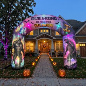 Godzilla x Kong Theme Inflatable Arch Yard 9'x8' Foot Decoration Party Prop Sign Halloween