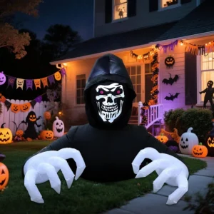 Grim Reaper Torso Emerging Reaching Hands Inflatable Yard 6' Foot Decoration Party Prop Sign Halloween