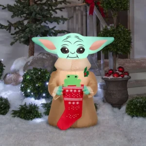 Star Wars Grogu with Stocking Inflatable Yard 3.5' Foot Decoration Party Prop Sign Christmas