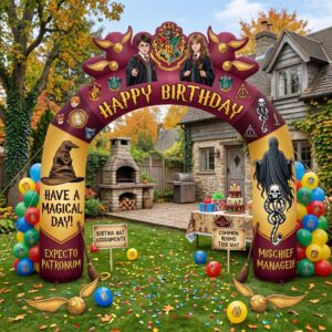 Harry Potter Theme Inflatable Arch Yard 9'x8' Foot Decoration Party Prop Sign Birthday