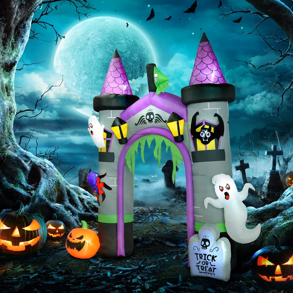 Haunted Castle Ghost Spider Pumpkin Inflatable Yard 12' Foot Decoration Party Prop Sign Halloween